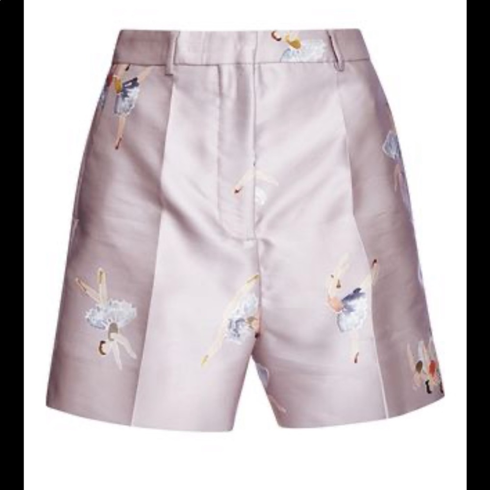 Rochas Women's Pink Ballerina Printed Duchesse Shorts